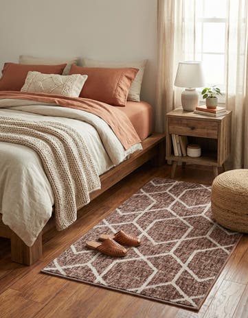 Dusty Rose Eco Trellis Rug
