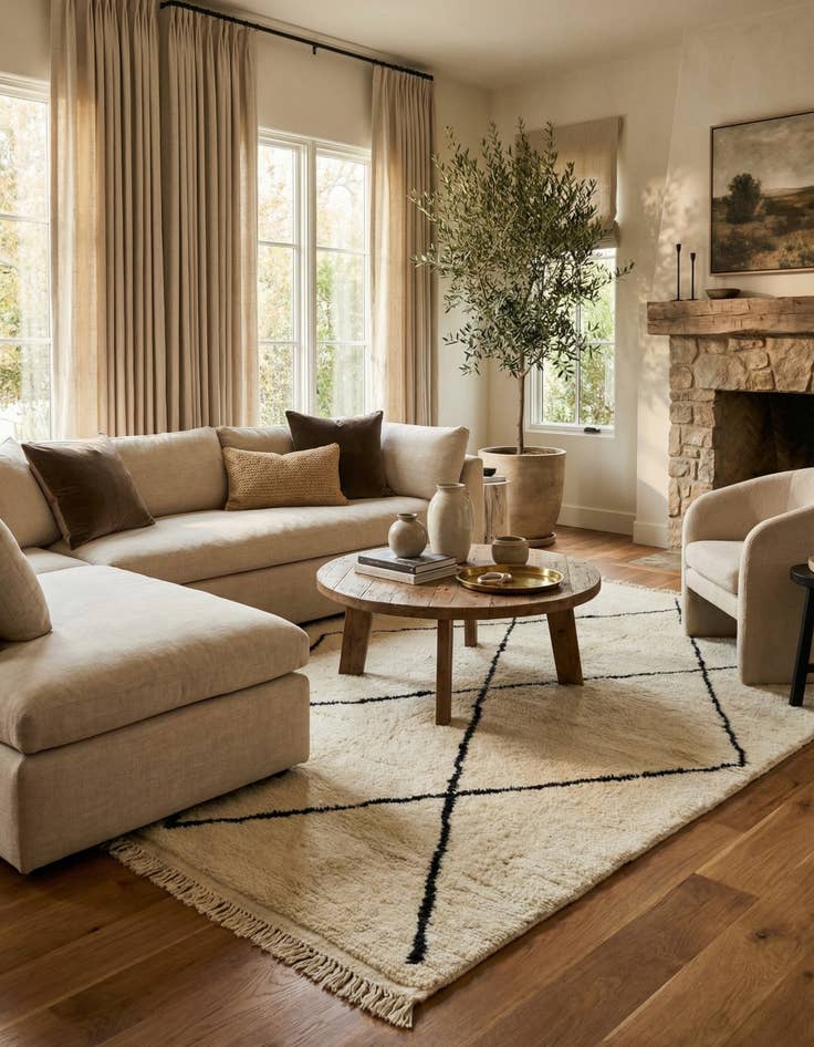 Detail image of 6' 2 x 9' 7  Hand Knotted Moroccan Wool Rug