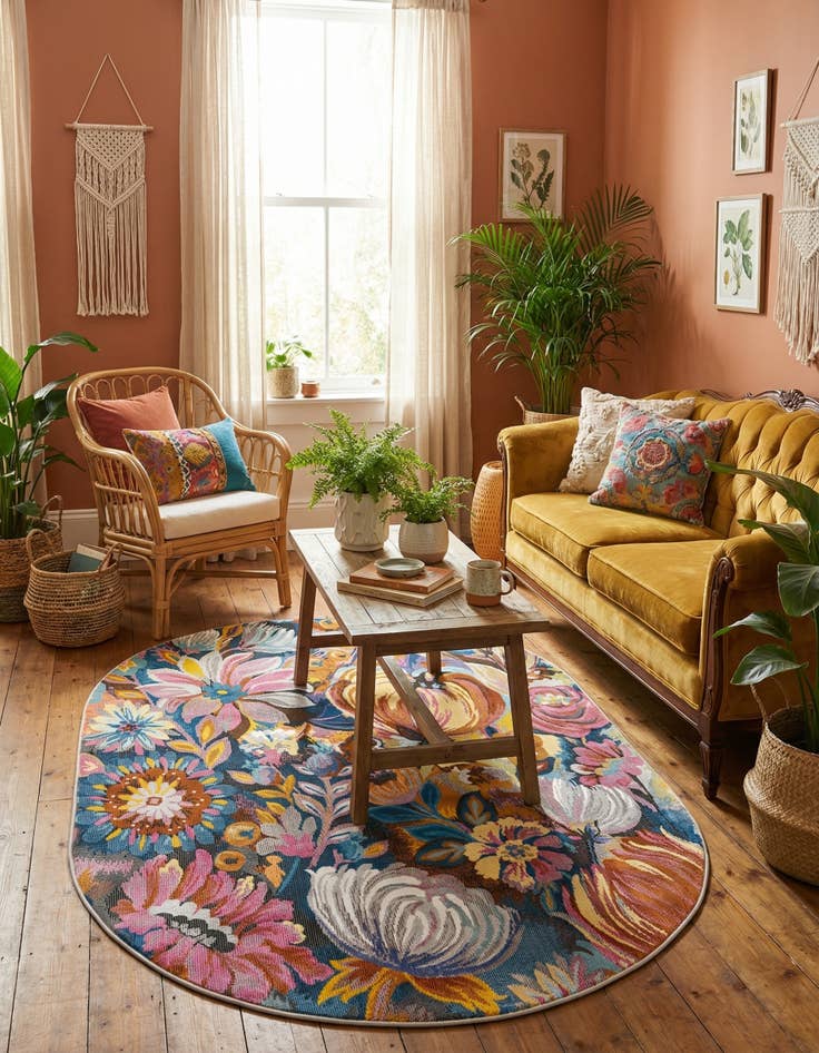 Detail image of 4' x 6' Blossom Oval Rug