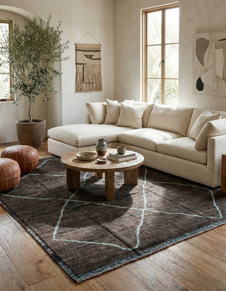 Detail image of  9' 1 x 11' 9  Hand Knotted Moroccan Wool Rug