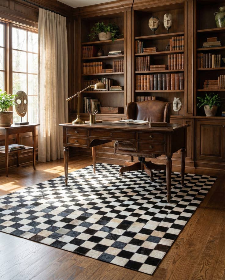 Detail image of 5' x 8' Cowhide Leather Rug
