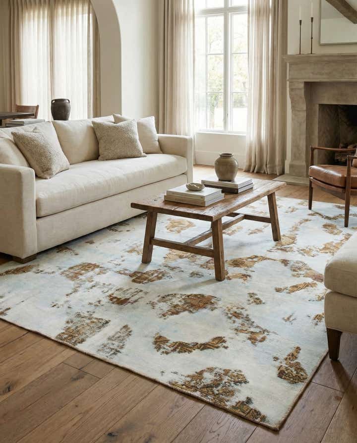 5' 9 x 6' Hand Knotted Ultra Vintage Persian Wool Square Rug