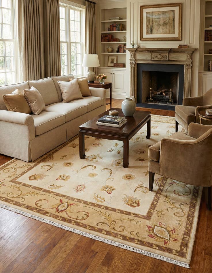 Detail image of 6' 8 x 10' 1  Hand Knotted Darya Wool Rug