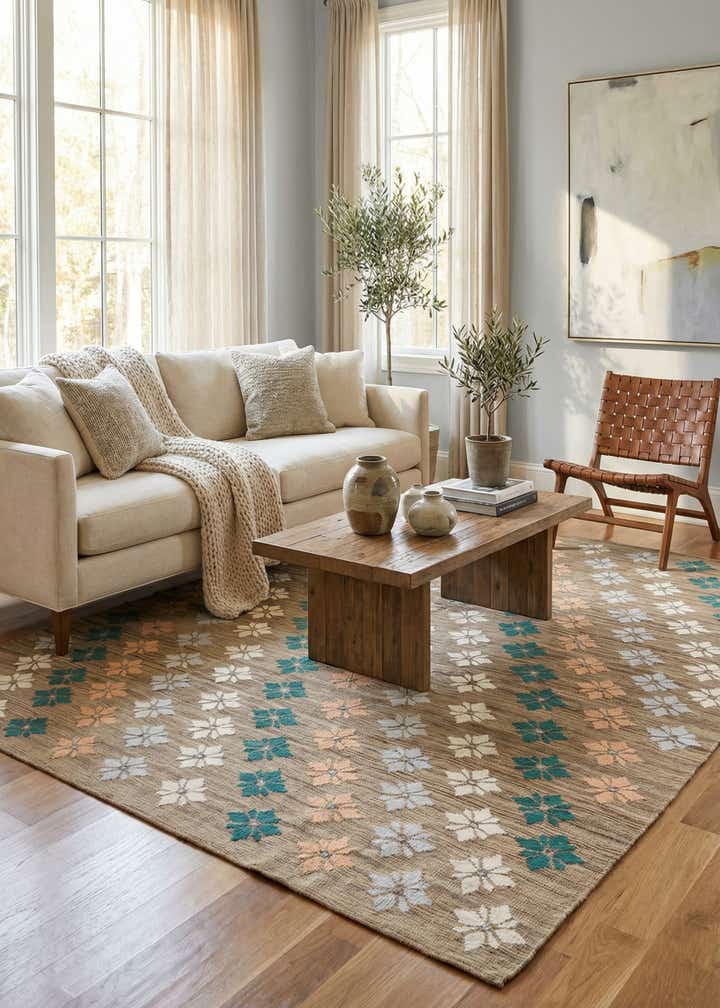 7' 3 x 9' 3 Hand Woven Kilim Modern Rug