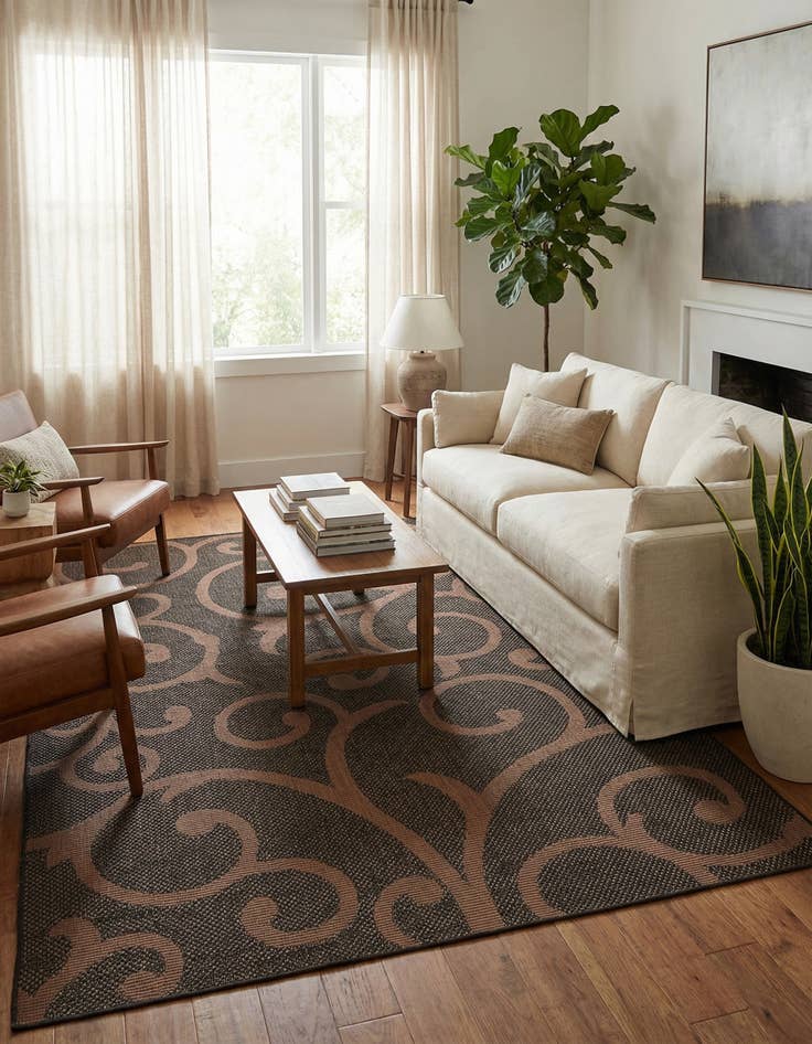 Detail image of 8' x 11' 4 Easy-Clean Botanical Indoor / Outdoor Rug