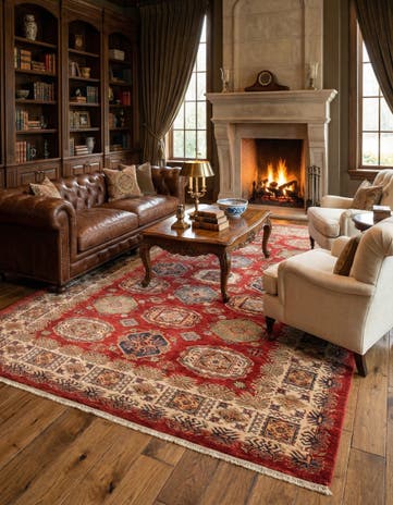 6' 8 x 9' 6 Hand Knotted Kazak Oriental Rug