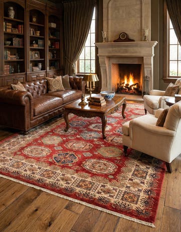 6' 8 x 9' 6 Hand Knotted Kazak Oriental Rug