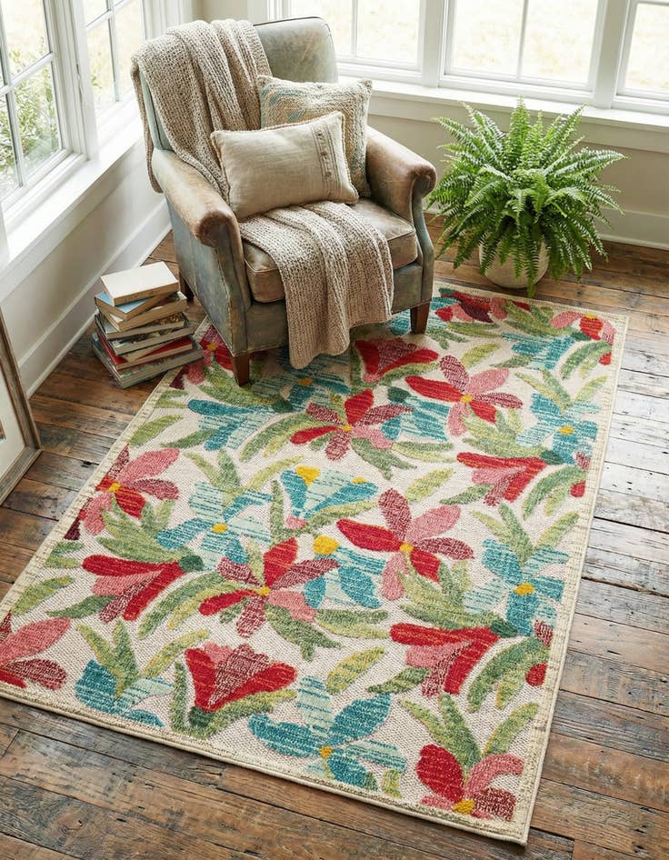 Detail image of 4' x 6' Easy-Clean Casablanca Indoor / Outdoor Rug