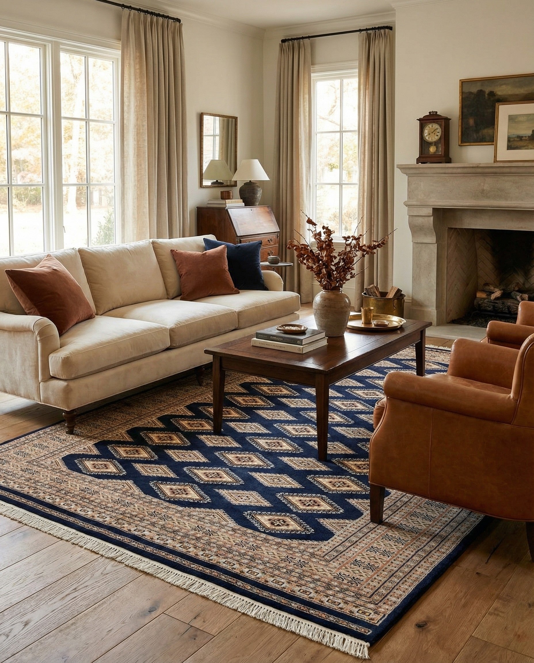  5' 9 x 7' 10  Hand Knotted Gharajeh Oriental Wool Rug