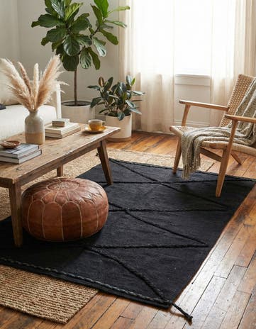 3' 6 x 4' 11 Hand Knotted Moroccan Wool Rug