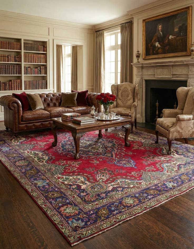 Detail image of  9' 5 x 13' 8  Hand Knotted Tabriz Persian Wool Rug