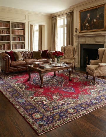 9' 5 x 13' 8 Hand Knotted Tabriz Persian Wool Rug