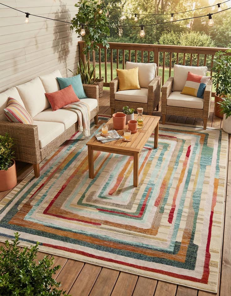 Detail image of 9' x 12' Easy-Clean Casablanca Indoor / Outdoor Rug