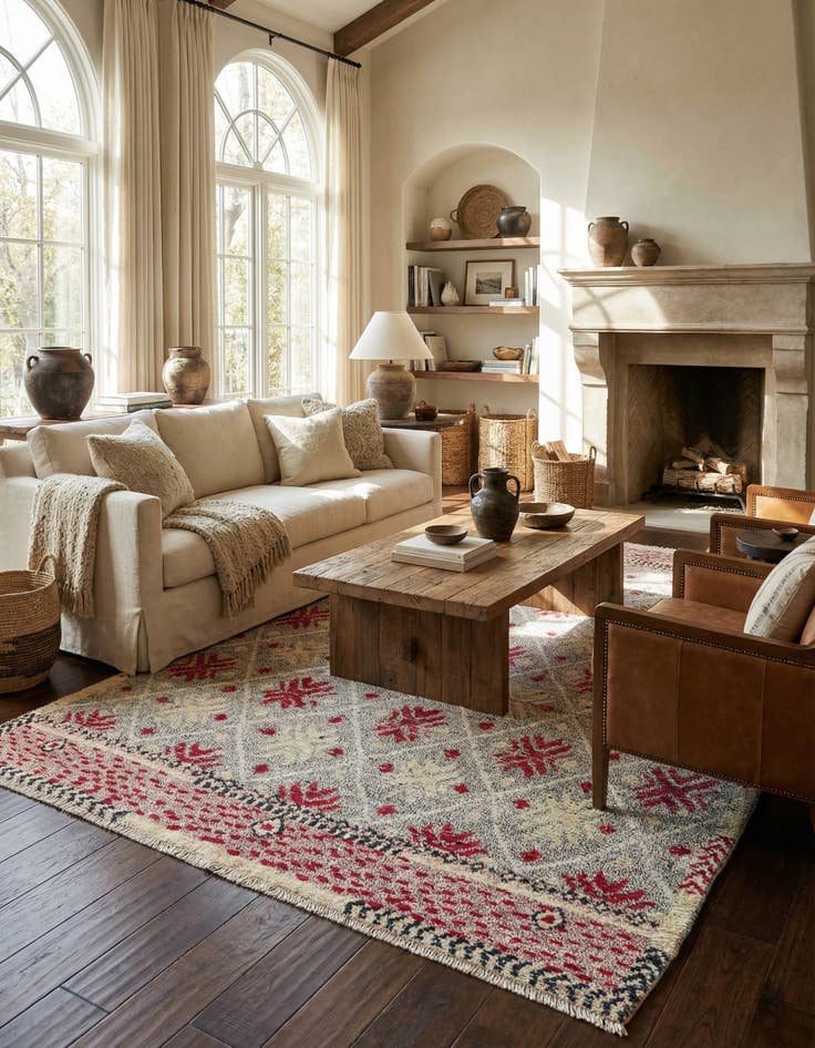 Detail image of 5' 9 x 8' 1  Hand Knotted Modern Ziegler Wool Rug