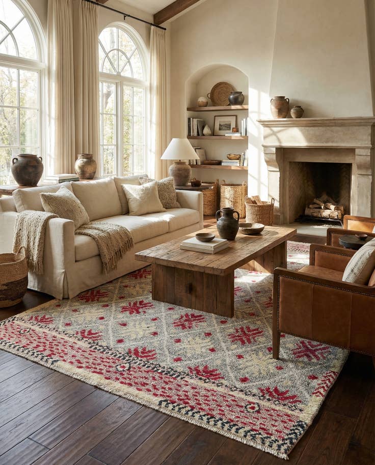 Detail image of 5' 9 x 8' 1 Hand Knotted Modern Ziegler Wool Rug