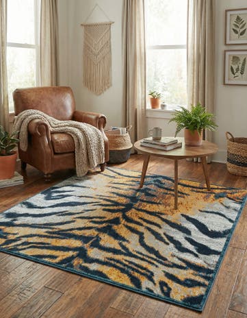 Light Brown Kamala Washable Square Rug