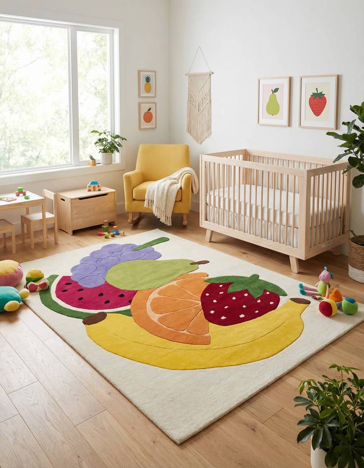 Detail image of  6' 9 x 10' Happy Rugs Fruit Salad Wool