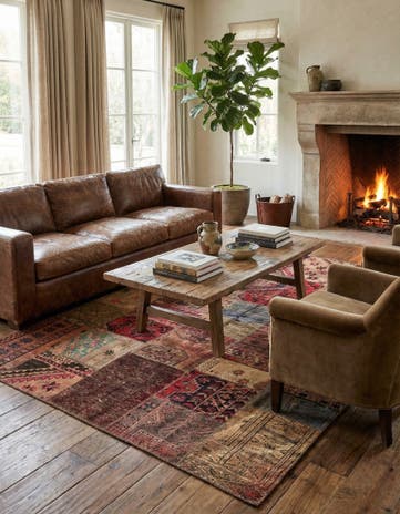 5' 7 x 8' Hand Knotted Ultra Vintage Persian Wool Rug