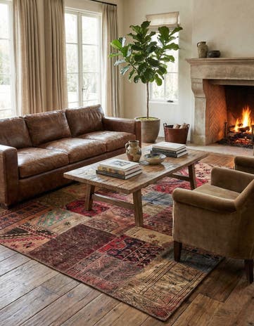 5' 7 x 8' Hand Knotted Ultra Vintage Persian Wool Rug