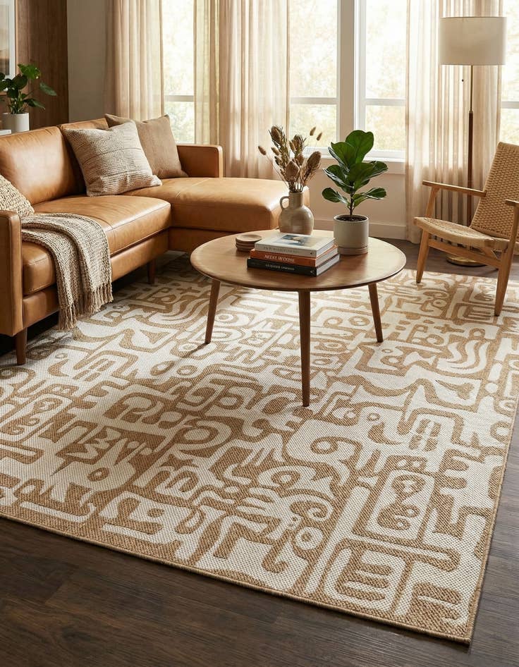 Detail image of  9' x 12'  Washable Modern Indoor / Outdoor Rug