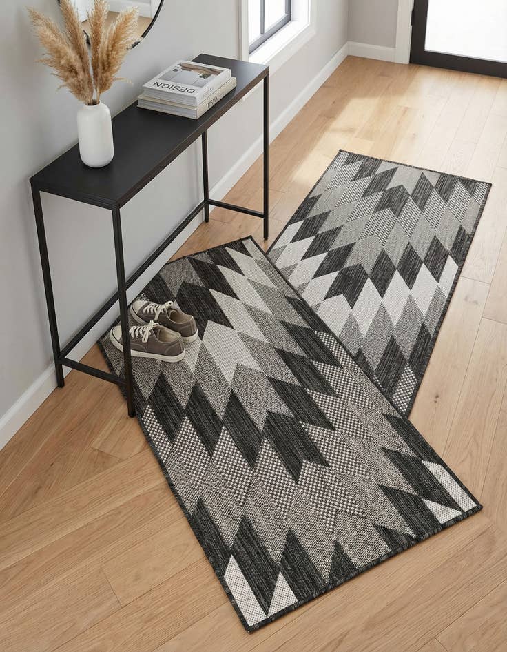 Detail image of 2' x 5' 3  Washable Modern Indoor / Outdoor Runner Rug