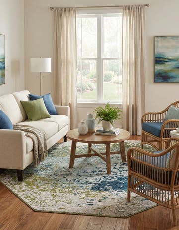 8' x 8' Washable Hyacinth Octagon Rug