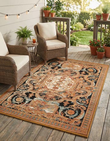 4' x 6' Easy-Clean Traditional Indoor / Outdoor Rug