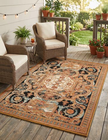 4' x 6' Easy-Clean Traditional Indoor / Outdoor Rug