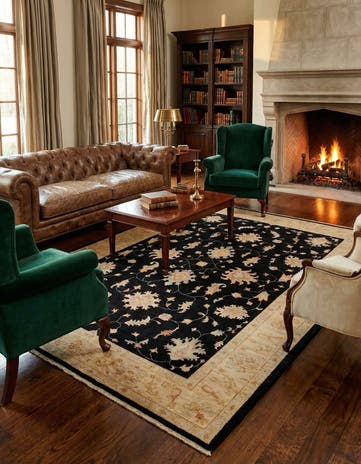 6' 10 x 9' 9 Hand Knotted Peshawar Ziegler Rug