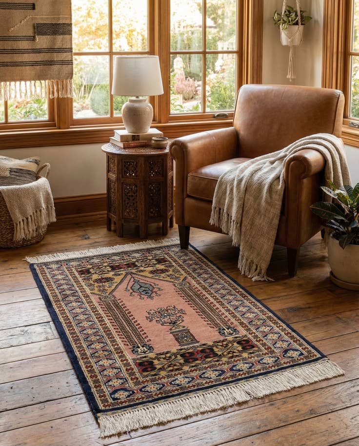 Detail image of 2' 8 x 4' 3 Hand Knotted Bokhara Oriental Wool Rug