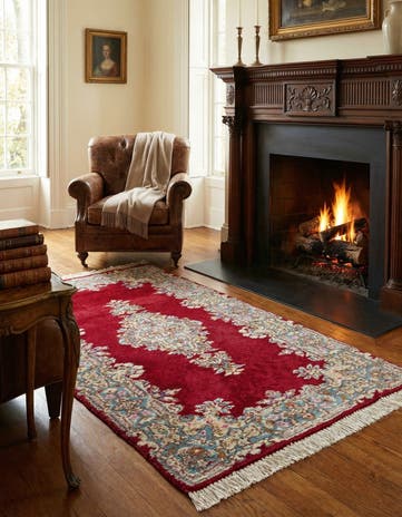 2' 5 x 4' 8 Hand Knotted Kerman Wool Rug
