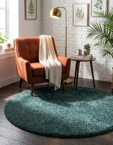 Rosemary Green Jill Zarin Shaggy Chic Round Rug