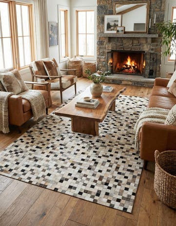 5' 1 x 7' 11 Cowhide Stocks Rug