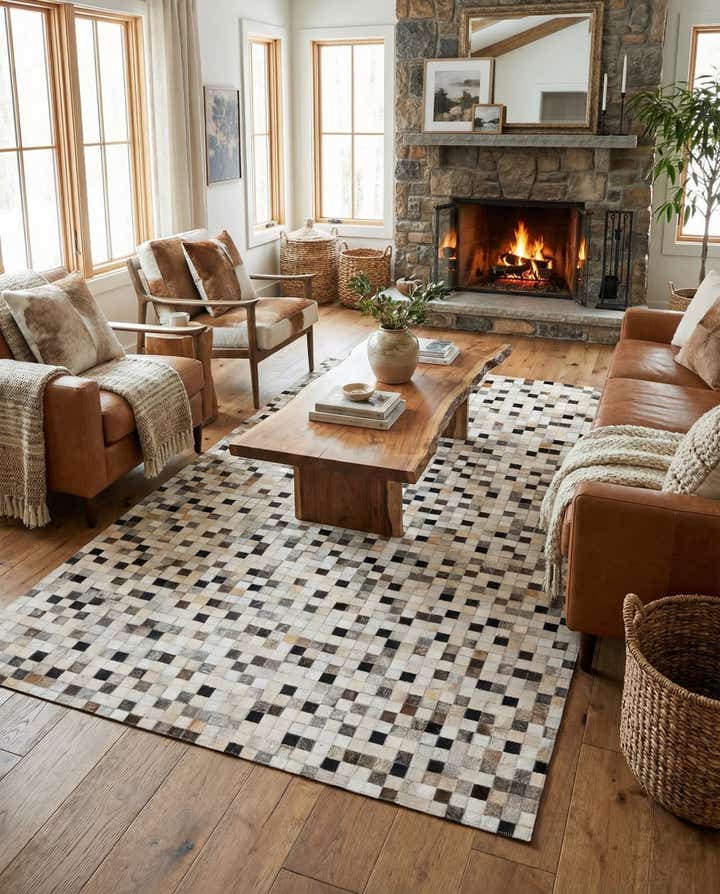 5' 1 x 7' 11 Cowhide Stocks Rug