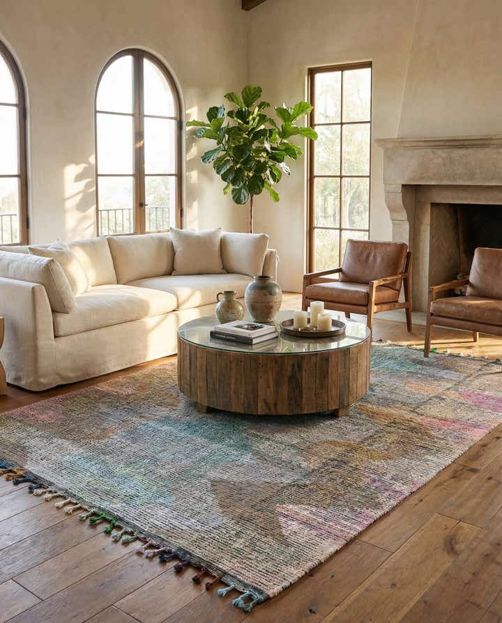 9' 2 x 11' 10 Hand Knotted Moroccan Wool Rug