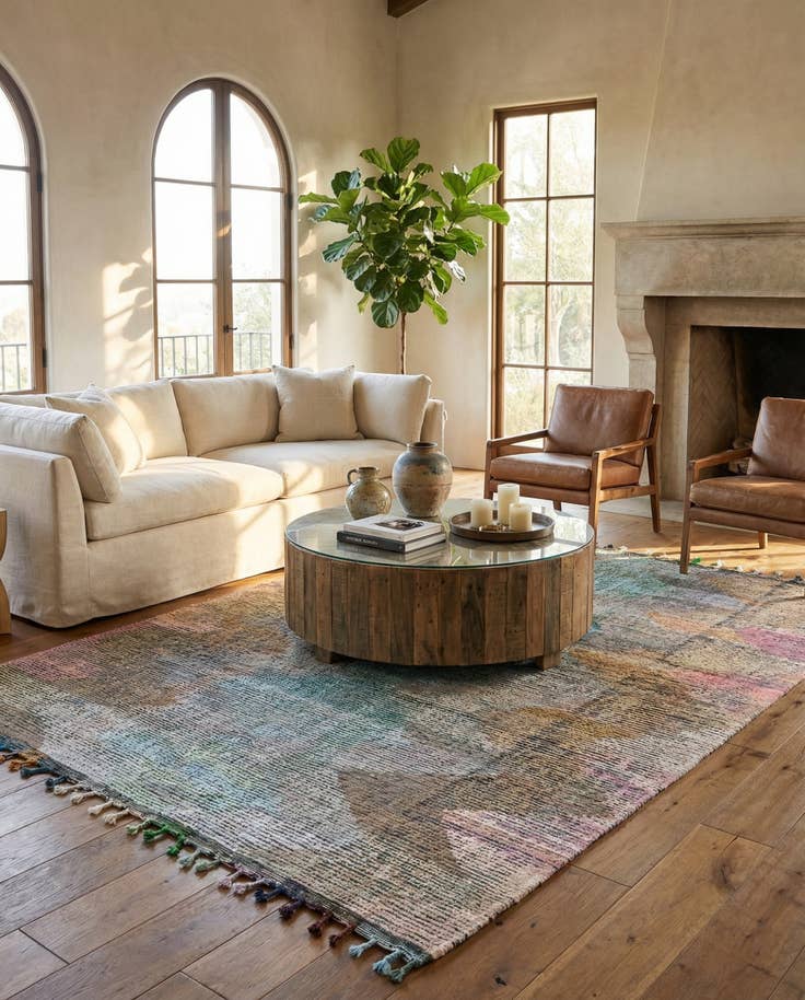 Detail image of 9' 2 x 11' 10 Hand Knotted Moroccan Wool Rug