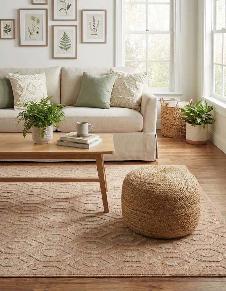 Detail image of 7' 10 x 10' Easy-Clean Trellis Textured Indoor / Outdoor Rug