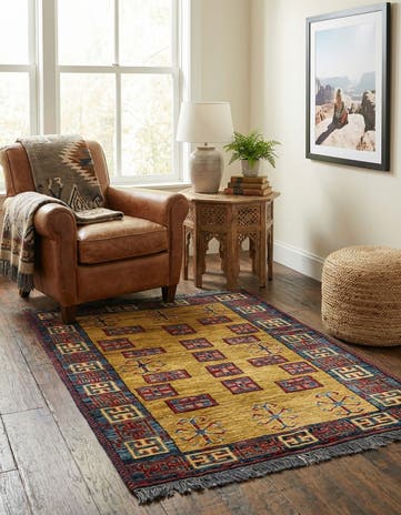 2' 9 x 4' 2 Hand Knotted Kazak Wool Rug