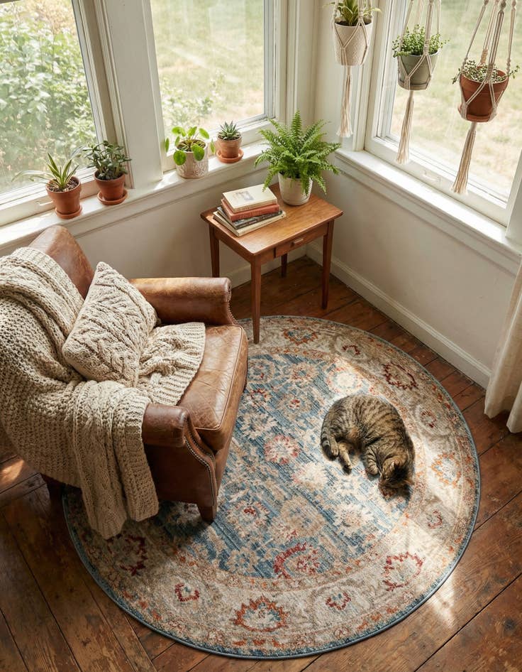 Detail image of  5' x 5' Noble Round Rug