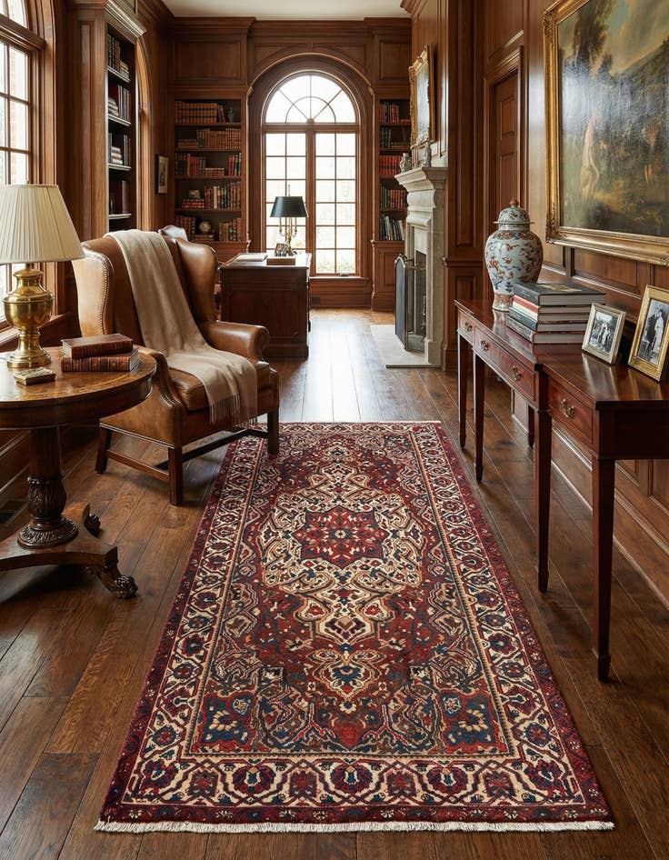 Detail image of 5' 7 x 10' Hamedan Wool Rug