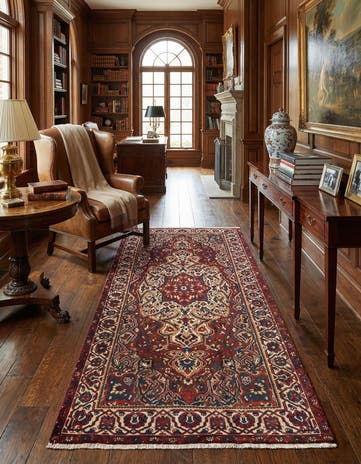 5' 7 x 10' Hamedan Wool Rug