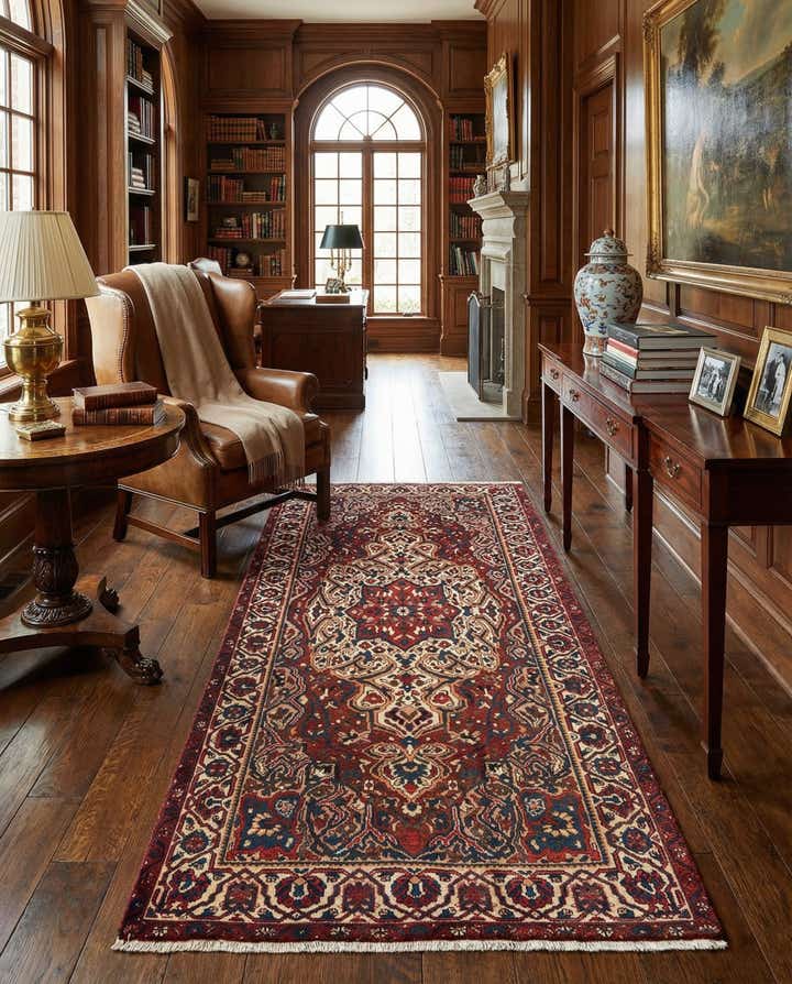5' 7 x 10' Hamedan Wool Rug