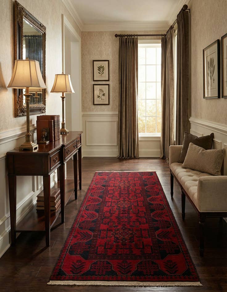 Detail image of  2' 10 x 6' 3  Hand Knotted Khal Mohammadi Wool Runner Rug