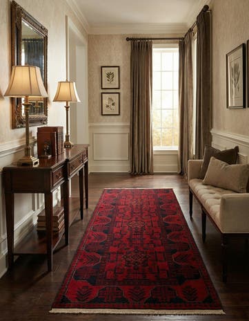 2' 10 x 6' 3 Hand Knotted Khal Mohammadi Wool Runner Rug