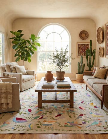 6' 9 x 9' Hand Woven Kilim Suzani Wool Rug