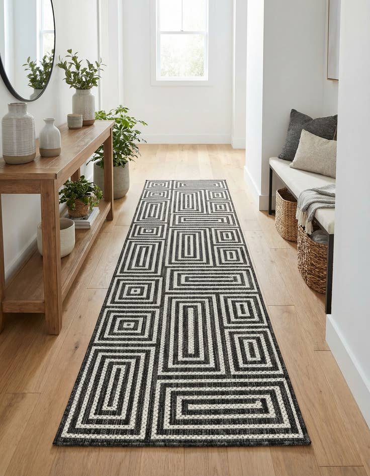 Detail image of 2' x 8'  Washable Modern Indoor / Outdoor Runner Rug