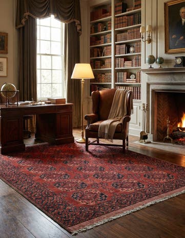 6' 7 x 9' 10 Hand Knotted Afghan Akhche Wool Rug