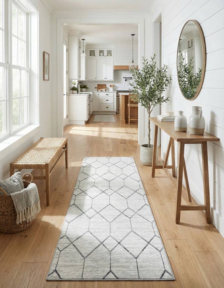 Detail image of  3' x 10' Lattice Trellis Runner Rug