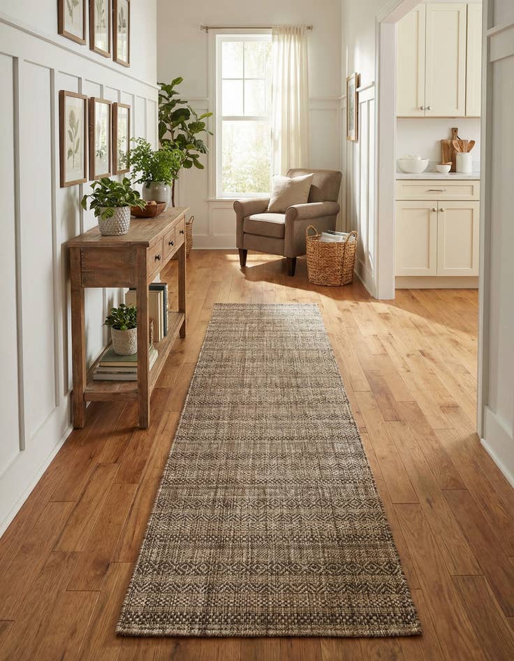 Detail image of 2' 7 x 12' Easy-Clean Striped Indoor / Outdoor Runner Rug