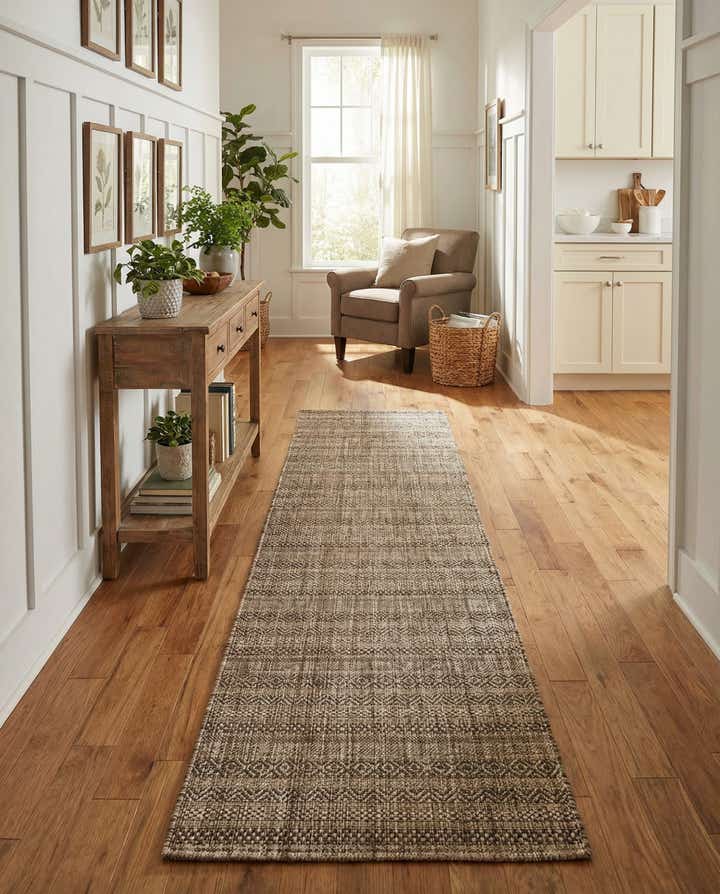 2' 7 x 12' Easy-Clean Striped Indoor / Outdoor Runner Rug